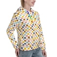 thumbnail image 6 of Fotbe Colorful Checkered 1 Pattern Womens Long Sleeve Hoodie, Pullover Hooded Sweatshirt, Kangaroo Pocket Hoodie with Eye-catching Drawstrings-X-Large, 6 of 7