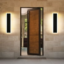 Melucee 2 Pack Modern Outdoor Wall Light 24inch,Black Exterior Wall Sconces Integrated LED bulbs included IP65 Waterproof Linear Outdoor Wall Mount Lighting