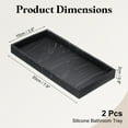 thumbnail image 2 of Bandeja de Tocador de 2 Piezas, 7.9"x3.9" Bandejas de Dispensador de Jabón de Silicona, Negro Mármol, 2 of 6