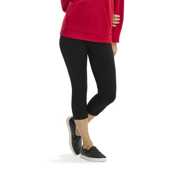 No nonsense Women's Ultimate Cotton Wide Waistband Capri, Sizes S-3X