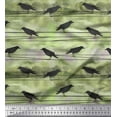 thumbnail image 3 of Soimoi Green Cotton Cambric Fabric Crow Bird Print Fabric by Yard 42 Inch Wide, 3 of 3