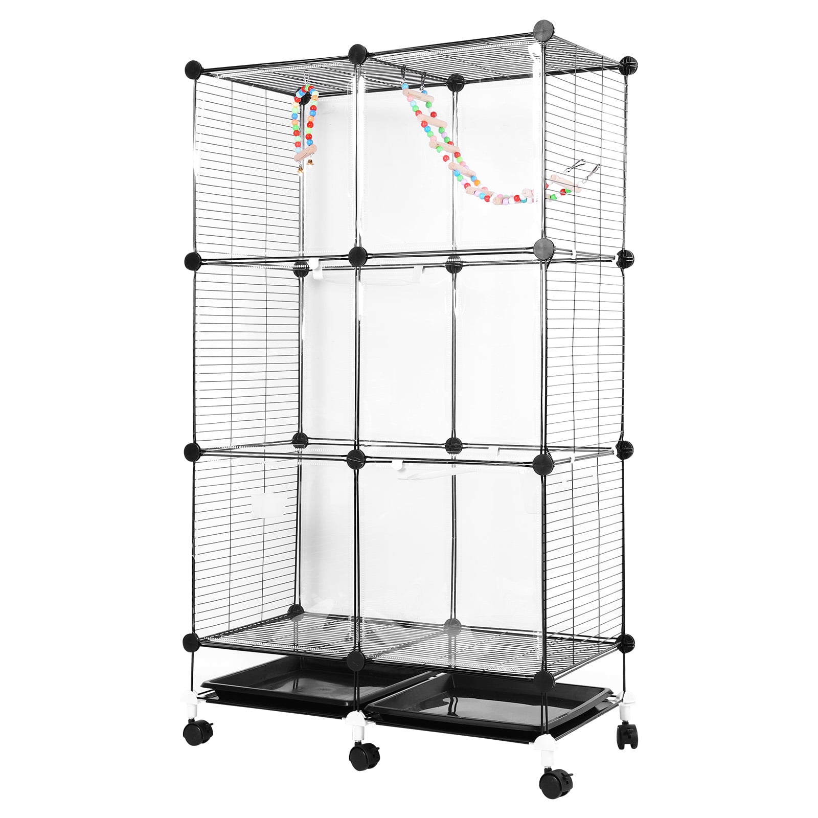 CHRISAX 49*29*14" Large Birdcage Metal Flight Cage for Small Mid-Sized Bird Parrots Cockatiels Conure Budgie Canary Finch