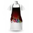 thumbnail image 3 of Christmas Apron, Digitally Composed Xmas Pattern with Snowman with Scarf and Hat Baubles Flakes, Unisex Kitchen Bib with Adjustable Neck for Cooking Gardening, Adult Size, Multicolor, by Ambesonne, 3 of 4