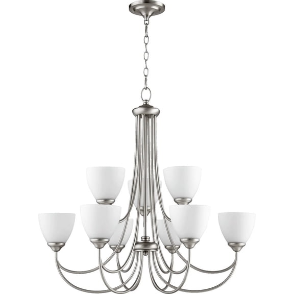 Quorum Brooks 9 Light Chandelier in Satin Nickel