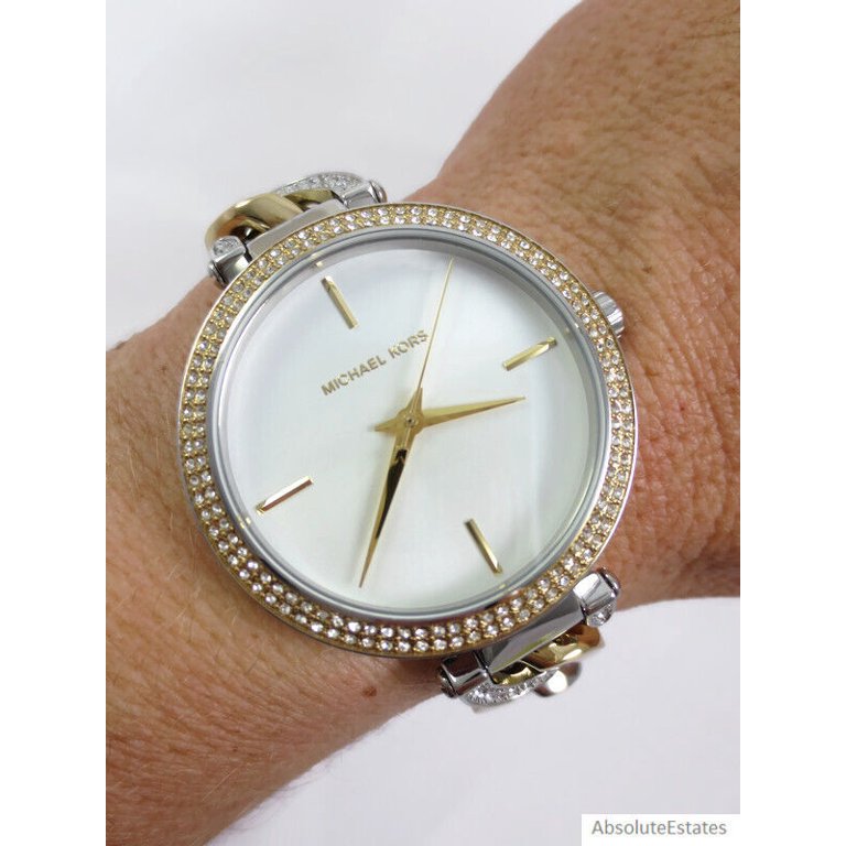 期間限定セール!Michael Kors Fashion リング 3色MKJ6429998-7 MICHAEL KORS MK4633 CATELYN WHITE GLITZ DIAL TWO TONE