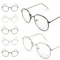 thumbnail image 4 of thinsony Lunettes Rondes à Grande Monture Imprimées en Métal Lunettes Décoratives Unisexes Légères Verres Clairs Rétro, 4 of 8