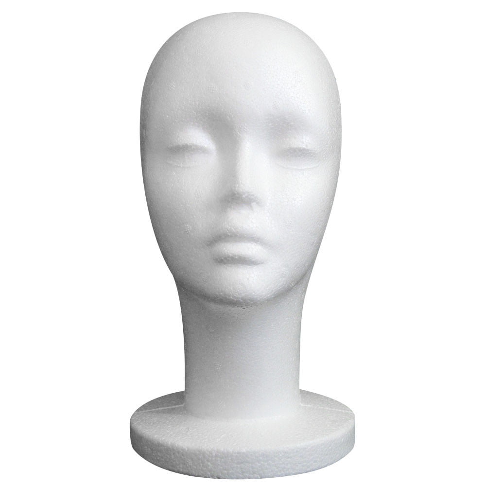 Details about   Female Styrofoam Mannequin Manikin Head Model Foam Wig Hair Glasses Display VB 