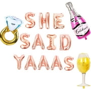 JeVenis She Said Yaaas Banner She Said Yaaas Balloons She Said Yes Balloon for Engagement Party Decor Bridal Shower Balloon Hen Party Balloon Hens Bachelorette Party Decoration