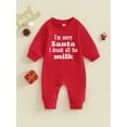 thumbnail image 2 of CIYCuIT Infant Baby Girls Christmas Footless Jumpsuit Long Sleeve Letter Print Rompers Newborn Casual Playsuit Daily Clothes 0-18 Months, 2 of 9