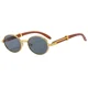thumbnail image 2 of Gafas de sol ovaladas para hombre, nuevas gafas de sol retro de imitación de madera, gafas de sol de tendencia de moda para mujer, gafas de sol con protección UV, gafas vintage, 2 of 5