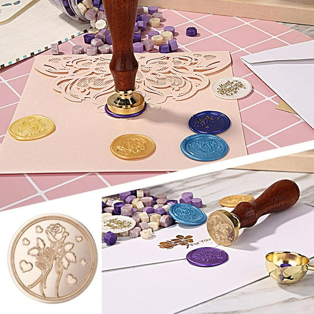 Estampilla Rose Garden Retro Seal Wax Stamp Head Fire Paint para invitaciones (MGY09)