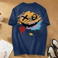 thumbnail image 5 of Playeras De Hombre Camiseta Informal De Verano De Manga Corta Con Cuello Redondo Y Estampado De Letras Y Caras Para Hombre, 5 of 5