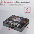 thumbnail image 5 of 2 Pack Shoe Storage Bag with Clear Window - Shoe Organizer for Storage 12 Compartments Underbed Storage Box, Gray Linen Fabric, XAUBSB2P, 5 of 5
