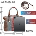 thumbnail image 3 of HMSHA Women Purse Satchel Bag Long Crossbody Classy Tote Bag Top Handle Vegan Leather Ladies Handbags Embossed Pattern, 3 of 7