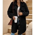 thumbnail image 4 of Women'S Teddy Fleece Coat-Plush Oversized Long Cardigan, Cozy Winter Fuzzy Outwear for Casual Style Black XL, 4 of 9