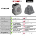 thumbnail image 3 of 5 Core Rock Speaker Outdoor Waterproof Bluetooth Garden Speakers Solar & USB Charging RGB Colors for Patio Pool & Home, 3 of 14