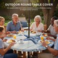 thumbnail image 3 of Round Outdoor Tablecloth with Umbrella Hole and Zipper, Blue Starfish Coastal Tablecloth with Elastic Waterproof, Summer Nautical Beach Coral Shell Vintage Patio Table Covers for 36" - 44" Tables, 3 of 9