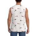 thumbnail image 4 of Balery Dachshund Dog Puppy Men's Sleeveless Muscle Shirts Workout Tank Top, Moisture Wicking, Odor Protection-3X-Large, 4 of 8
