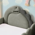 thumbnail image 3 of T-Joy Cute Dinosaur-Shaped Kids Bed with Safety Guardraild, Boucle Wooden Toddler Bed, Twin Size, Grey, 3 of 6
