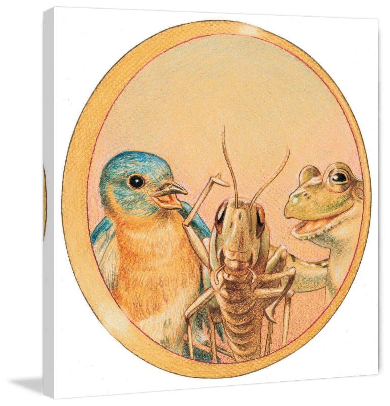 Marmont Hill "Bird, Cricket and Frog II" by Curtis Painting Print on Canvas