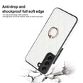 thumbnail image 2 of for Galaxy S22 Case, Upgrade Lens Protection PU Leather Cover Built-in 360° Rotatable Folding Ring Bracket Internal Diamond-Shaped Texture Shockproof Protective Shell, White, 2 of 10
