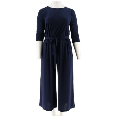 Petite Length - Joan Rivers Petite Length Jersey Knit Jumpsuit 3/4 Slvs A280949