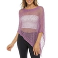 thumbnail image 2 of Sheer Poncho Tops for Women Shrug Bolero Lightweight Knit Crochet Shrug Mesh Cover Up Summer 2026, 2 of 8