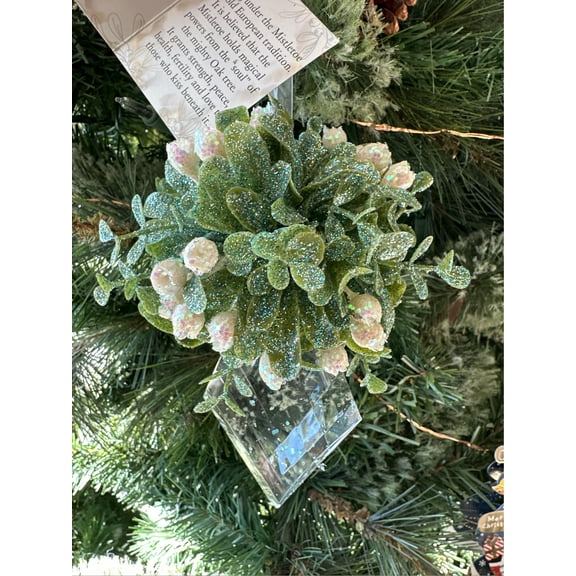 Kissing Krystals Mistletoe White Pearl Ornament: Pointed Shard - By Ganz