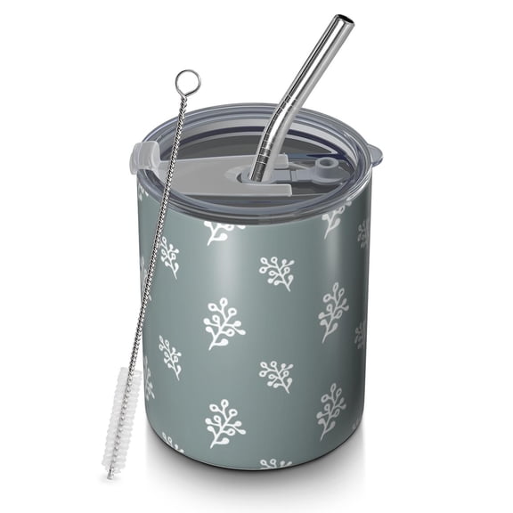 Floral 12oz Stainless Steel Coffee Mug – Double-Wall Insulated Cup with Spill-Resistant Lid, 360° Full-Print Design, Keeps Drinks Hot & Cold for Home, Office, Travel,Thanksgiving,Christmas, Spring
