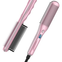 Hair Straightening Brush, Heated Hair Straightener Brush Comb with Auto Temperature Lock 3 Heat Levels Anti Scald, 30S Fast Ceramic Heating Straightening Brush for Home, Travel and Salon (S10B).