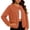 Orange, variant on Gold Button Wool Blend Jacket for Women Round Neck Short Patch Pockets Casual Cropped Outerwear CoatRed3XL