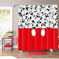 thumbnail image 3 of Cute Cartoon Shower Curtain White and Red Children Cartoons Kids Shower Curtain Sets Waterproof Polyester Fabric Bathroom Curtains with 12 Hooks, 72 x 72 Inches, 3 of 6