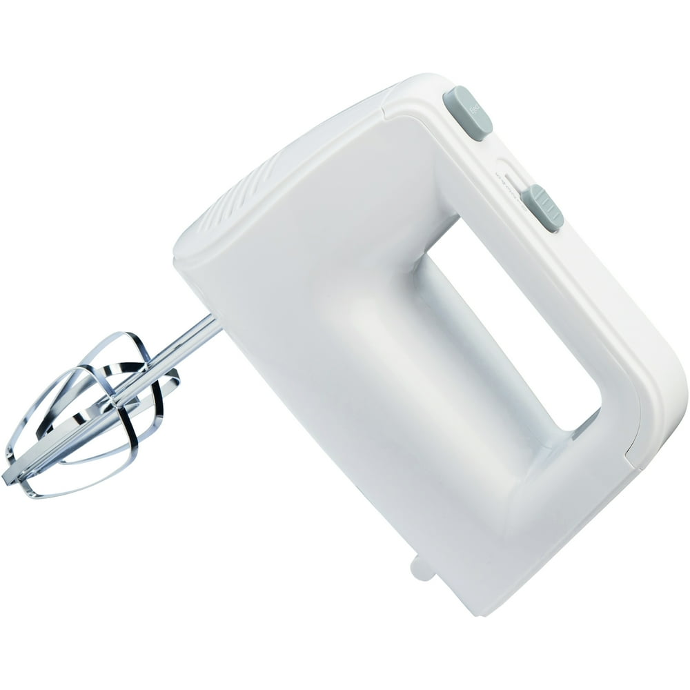 Mainstays 5Speed 150Watts Hand Mixer with Chrome Beaters, White