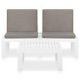 thumbnail image 3 of vidaXL 2 Piece Garden Lounge Set with Cushions Plastic White, 3 of 5