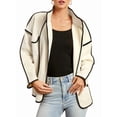 thumbnail image 2 of Women'S Contrasting Colors Cropped Jacket Casual Light Weight Fall Fashion Winter Coats Outerwear Trendy Clothes White S, 2 of 9