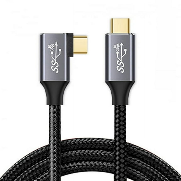 Xiwai 90 Degree Right Angled Type-C USB-C Male to Male USB3.1 10Gbps 100W Data Cable for Laptop and Phone