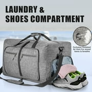 65L Travel Duffel Bag, 24 Extra Large Duffle Bag, Foldable Weekender Bag with Shoes Compartment, Water-Proof & Tear Resistant Overnight Bag for Men Women