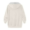 thumbnail image 5 of cllios Womens Winter Fuzzy Fleece Jacket Hooded Color Block Patchwork Cardigan Coats Oversized Fluffy Sherpa Outerwear with Pockets, 5 of 5