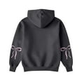 thumbnail image 6 of Women's Fashion Lightweight Long Sleeve Pullover with Pockets Preppy Graphic Hoodie with Bow Print for Everyday Wear,Dark Gray,S, 6 of 7