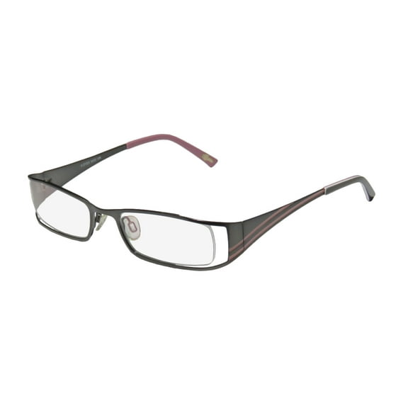 NEW CONTINENTAL DURABLE SOPHISTICATED EYEWEAR X-EYES 108 WOMENS/LADIES DESIGNER FULL-RIM DARK PEWTER / PINK FRAME DEMO LENSES 50-19-130 EYEGLASSES/EYEWEAR