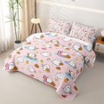 thumbnail image 3 of Feelyou Kawaii Ghost Twin Quilt Set, Happy Halloween Pumpkin Twin Coverlet Set, Pink Orange, 2-Piece, 1 Comforter and 1 Pillowcase, 3 of 7