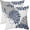 Blue White Grey, variant on Navy Blue Orange Pillow Covers 18x18 Set of 2 Fall Colored Grey Gray Dahlia Flower Outdoor Decorative Throw Pillows Autumn Themed Farmhouse Pillowcases Linen Cushion Case Decor for Sofa Couch Bed