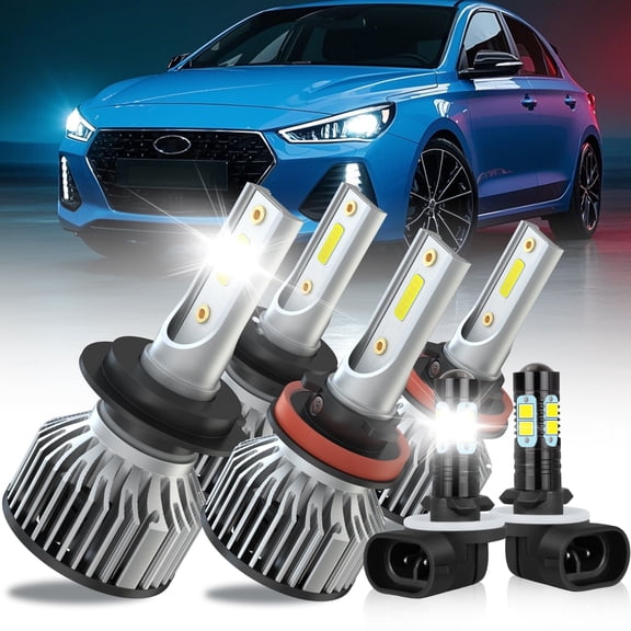 6x H7 H11 LED Headlight High Low Beam   881 Fog Lights White Bulb For Hyundai Elantra GT 2013-2017