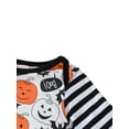 thumbnail image 4 of Qiylii Baby Halloween Bodysuit, Pumpkin Striped Long Sleeve Romper, 0-24 Months, 4 of 9