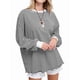 thumbnail image 1 of Camiseta de Larga Extragrande para Mujer, Túnica A Rayas con Bloques de Color, Sudadera Holgada de Otoño con Cuello Redondo y Negro XL, 1 of 8