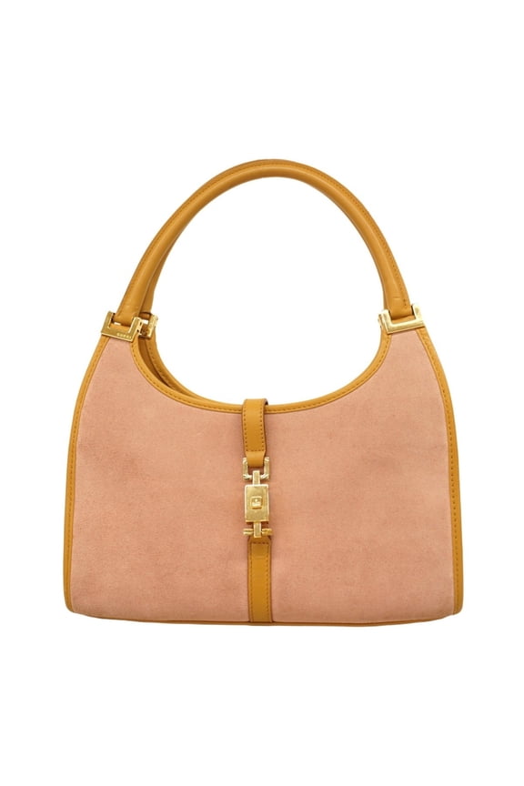 Pre-Owned Gucci Jackie handbag, model 002 1068, suede, pink champagne, women's.