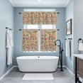 thumbnail image 3 of Boho Beige Flowers Kitchen Curtains Sets for Windows 36 Inch Length, Spring Abstract Watercolor Floral Leaf Rod Pocket Window Treatments Tier Curtains and Valances Set for Bedroom/Bathroom, 3 of 8