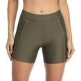thumbnail image 3 of Women's Swimsuit Bottom Stretchy Fitness Board Short with Pockets Swim Trunk, 3 of 5