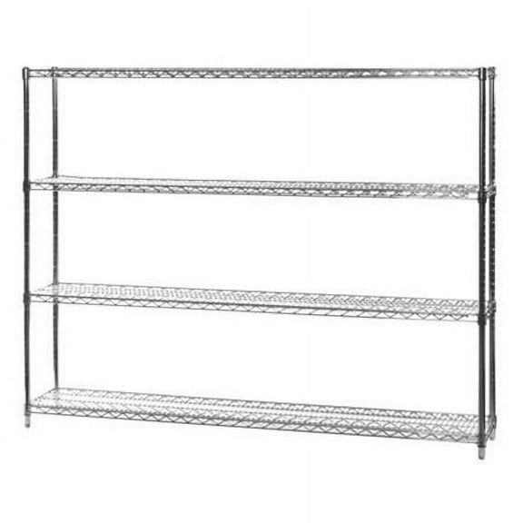 Shelving Inc. 12" d x 60" w x 84" h Chrome Wire Shelving with 4 Tier Shelves, Weight Capacity 800lbs Per Shelf