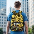 thumbnail image 3 of Pzuqiu Yellow Tractor Personalized Backpack for School Kids Boys Large Capacity Customized Schoolbags with Side Pockets Bookbags 17 Inches Custom Backpacks with Name Ages 8-12, 3 of 7